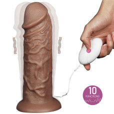 Реалістичний вібратор - King-Sized Realistic Chubby Vibrating Dildo 10.5" Brown