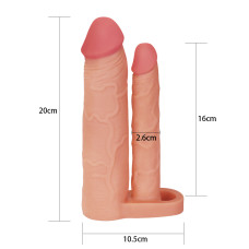 Насадка на член - Pleasure X-Tender Double Penis Sleeve Add 2" Flesh