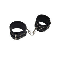 Кайдани на щиколотки Leather Double Fix Leg Cuffs Black