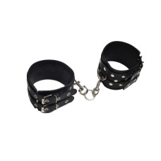 Кайдани на щиколотки Leather Double Fix Leg Cuffs Black