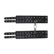 Кайдани на щиколотки Leather Double Fix Leg Cuffs Black