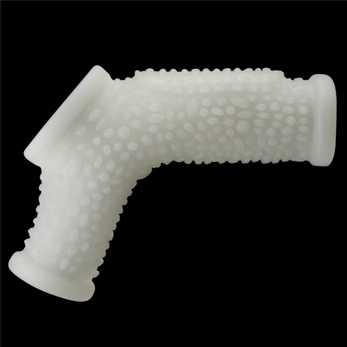 Насадка на член - Vibrating Drip Knights Ring With Scrotum Sleeve White