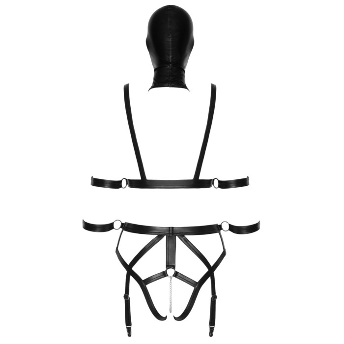 Боді з маскою - 2480492 Bad Kitty Strap+Mask Set, black XS