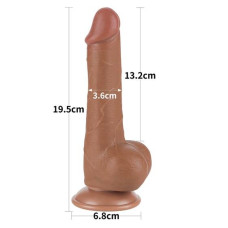 Фалоімітатор - Sliding-Skin Dual Layer Dong 7.5" Brown #2