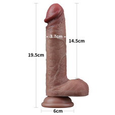 Фалоімітатор - Dual-Layered Silicone Cock 7.5" Brown #1