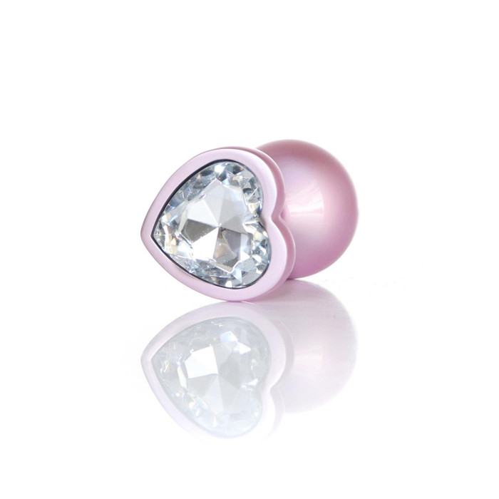 Анальна пробка - Jewellery Pearl Pink Heart Plug Clear M