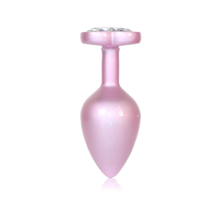 Анальна пробка - Jewellery Pearl Pink Heart Plug Clear M