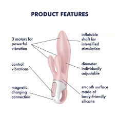 Вакуумний кліторальний стимулятор - Satisfyer Air Pump Bunny 3 Rose