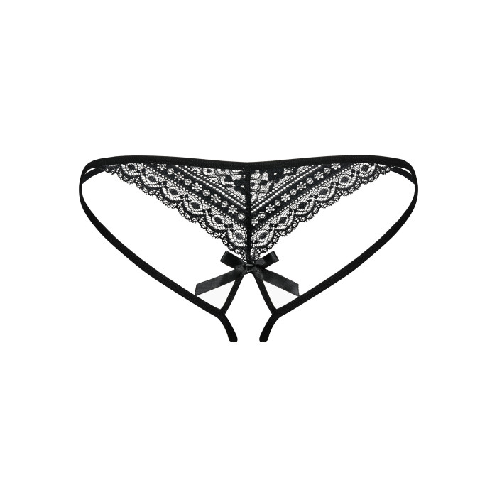 Жіночі стрінги - Obsessive Picantina Crotchless Thong Black L/XL