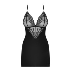 Пеньюар - Obsessive 828-CHE-1 Chemise & Thong Black L/XL