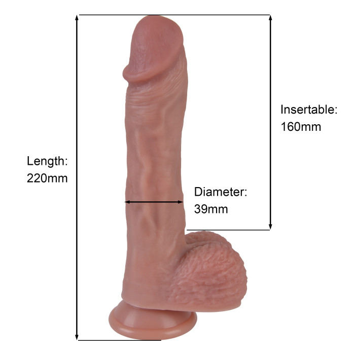 Вібратор - Erospace Natural Play Thrusting Dildo with Swing Motion and Heating D6, 22 см