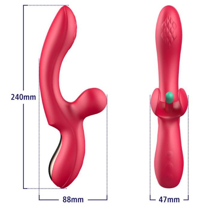 Вібратор - Erospace Sweet Play G-Spot & Critoral Flappinng Vibrator A16
