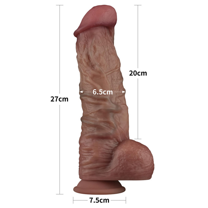 Фалоімітатор - Dual-Layered Silicone Cock XXL 10.5" Brown