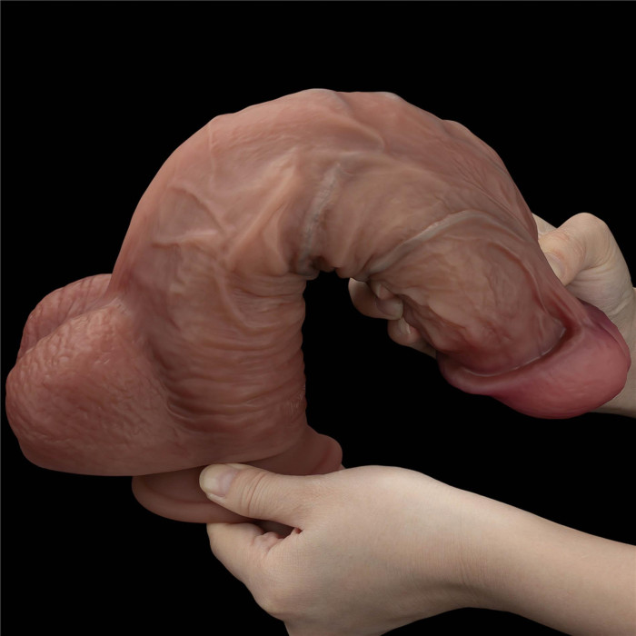 Фалоімітатор - Dual-Layered Silicone Cock XXL 10.5" Brown