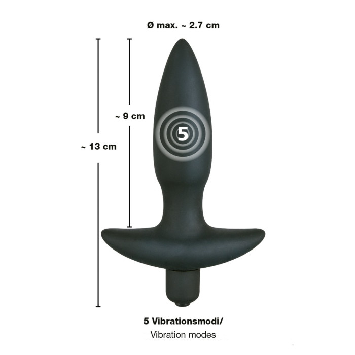 Анальна пробка - Black Velvet Vibrating Plug Small