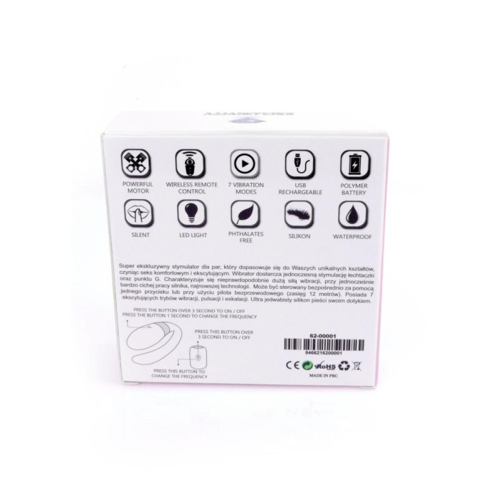 Вібратор для пар - V-Vibe Pink, USB, 7 Function, Remote Control