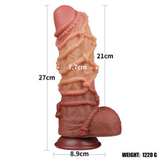 Фалоімітатор - Dual-Layered Silicone Cock With Rope 10.5" Flesh