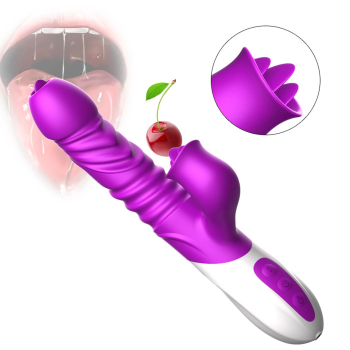 Вібратор - Silicone Vibrator, USB, 10 Function &Thrusting Function, Heating