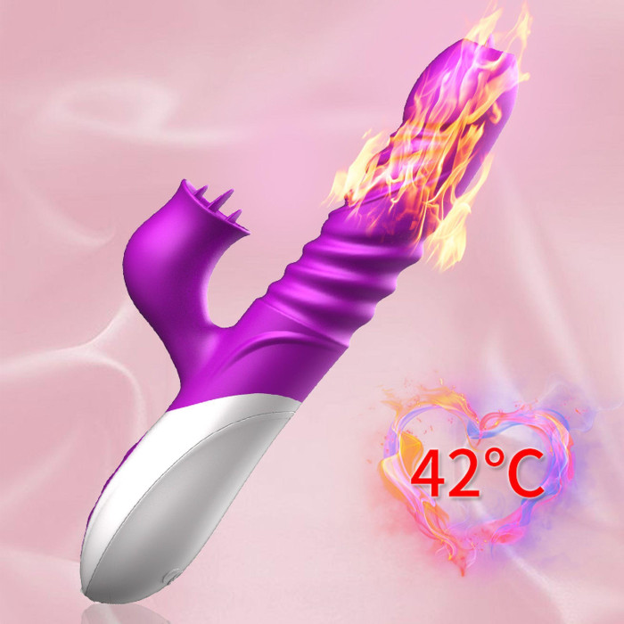 Вібратор - Silicone Vibrator, USB, 10 Function &Thrusting Function, Heating