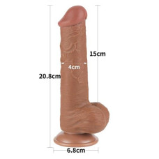 Фалоімітатор - Sliding-Skin Dual Layer Dong 8" Brown #3