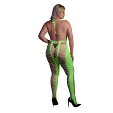 Бодістокінг - Ouch! Bodystocking With Halterneck Green, XL/4XL