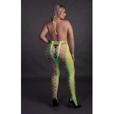 Бодістокінг - Ouch! Bodystocking With Halterneck Green, XL/4XL