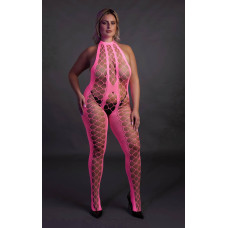 Бодістокінг - Ouch! Bodystocking With Halterneck Pink, XL/4XL