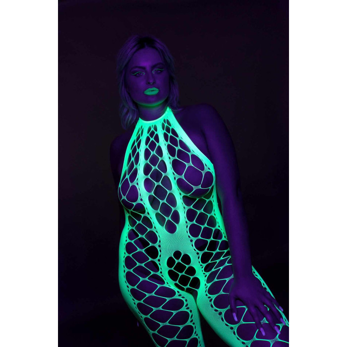 Бодістокінг - Ouch! Bodystocking With Halterneck Green, XS/XL