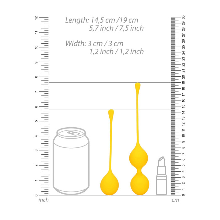 Набір вагінальних кульок - Loveline Silicone Kegel Balls Training Set Carambola