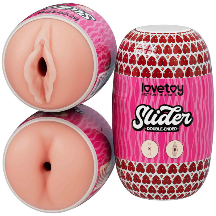 Мастурбатор - Slider Double-Ended Masturbator Ass and Vagina Flesh (пошкоджена захисна плівка)