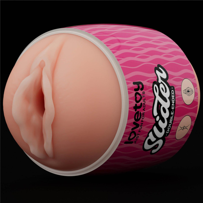 Мастурбатор - Slider Double-Ended Masturbator Ass and Vagina Flesh (пошкоджена захисна плівка)