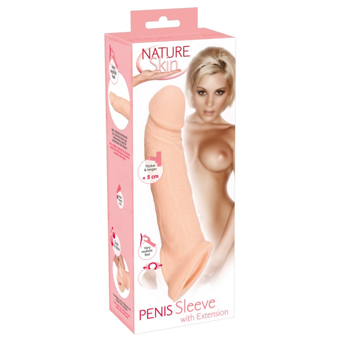 Подовжуюча насадка - Nature Skin Penis Sleeve With Extension
