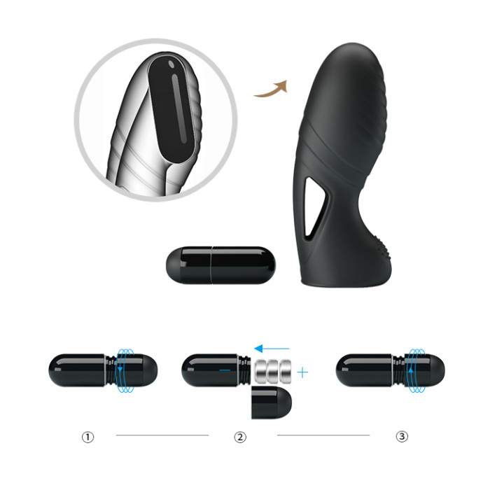 Насадка на палець - Pretty Love Alan Finger Vibrator Black