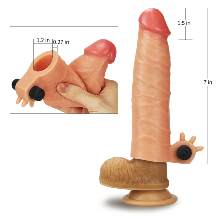Вібронасадка на член - Revolutionary Silicone Nature Extender Add 1.5" Flesh