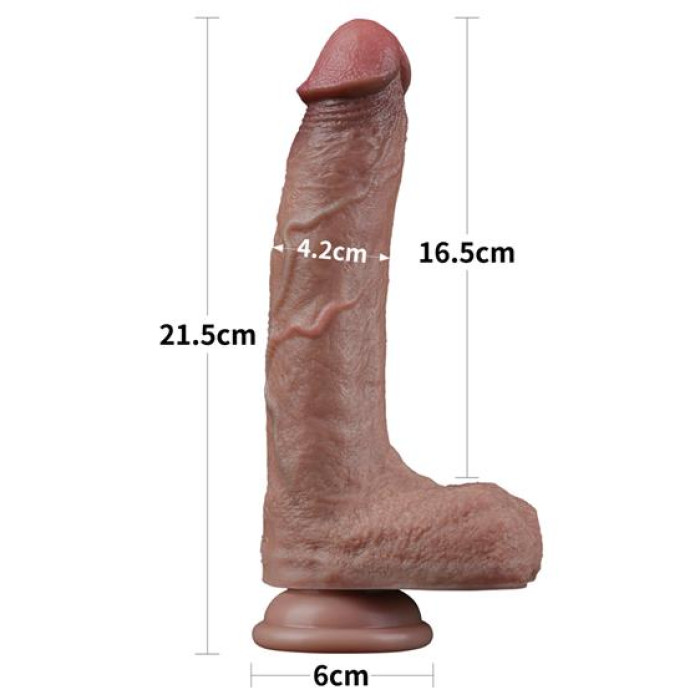 Фалоімітатор - Dual-Layered Silicone Cock 8.5" Brown #2