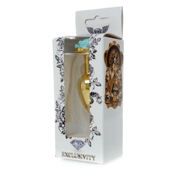 Анальна пробка - Jewellery Gold PLUG ROSE- Light Blue