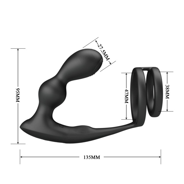 Анальна пробка з ерекційним кільцем - Mr Play Remote Control Vibrating Prostate Massager