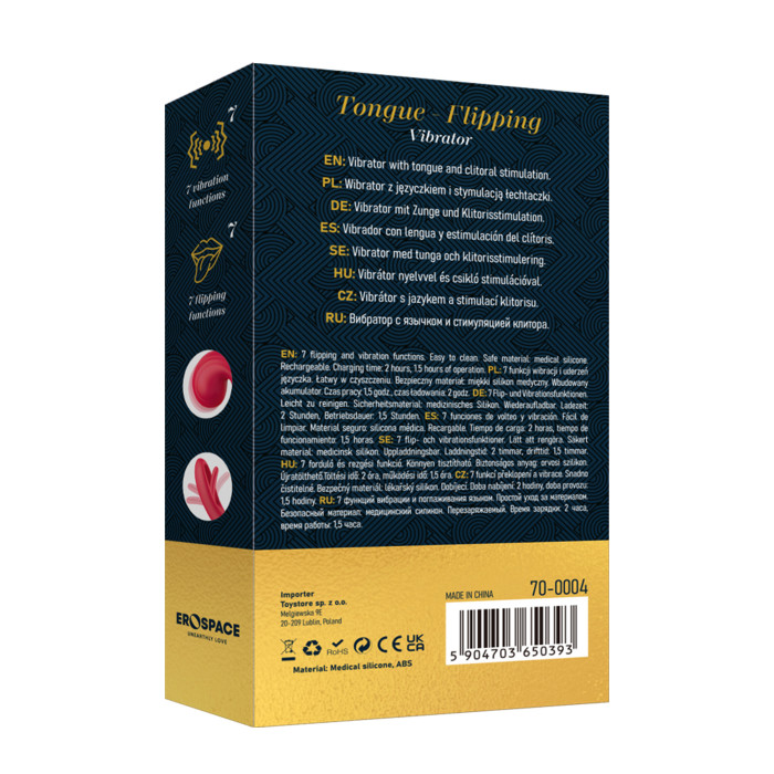 Вібратор - Erospace Sweet Play Tongue Flipping Vibrator A4