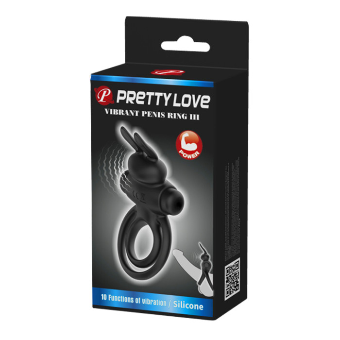 Ерекційне кільце - Pretty Love Vibrant Penis Ring III Black