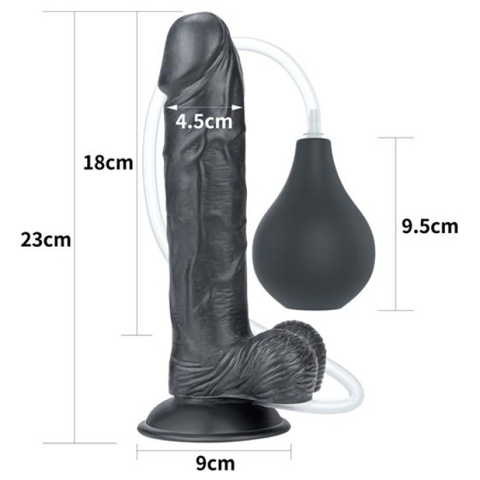 Фалоімітатор - Squirt Extreme Dildo 9" Black