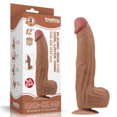 Фалоімітатор - Sliding-Skin Dual Layer Dong 12" Brown