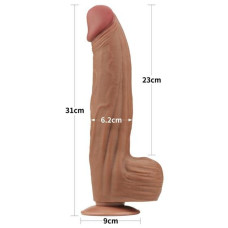 Фалоімітатор - Sliding-Skin Dual Layer Dong 12" Brown