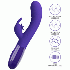 Вібратор - Pretty Love Cerberus Licking Vibrator Blue