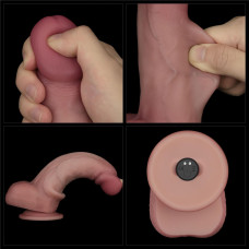 Реалістичний вібратор - Vibrating Sliding Skin Pro II Dual Layer Silicone Dong 8" Flesh