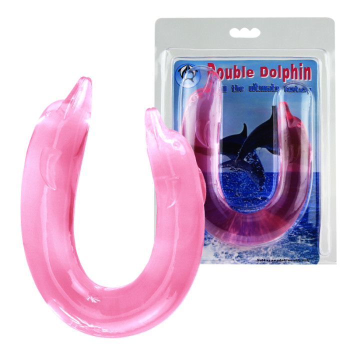 Двосторонній фалоімітатор - Double Dolphin Pink