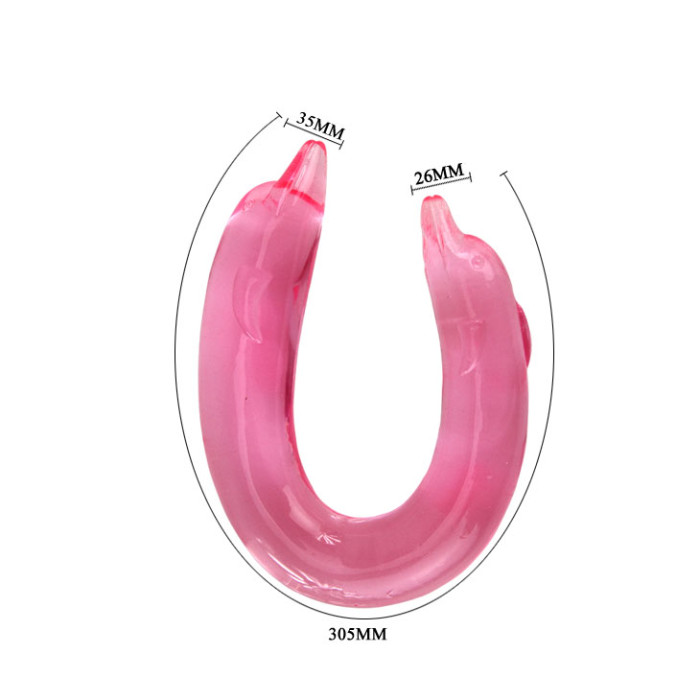 Двосторонній фалоімітатор - Double Dolphin Pink