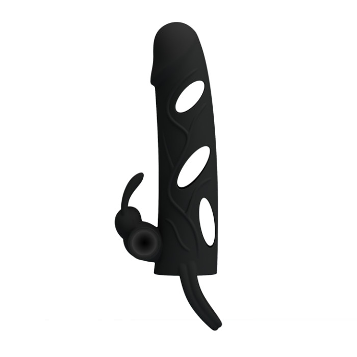 Насадка на член - Pretty Love Penis Sleeve With Ball Strap 5.5" Black