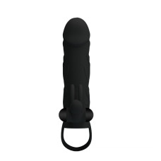 Насадка на член - Pretty Love Penis Sleeve With Ball Strap 5.5" Black