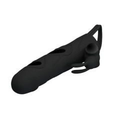 Насадка на член - Pretty Love Penis Sleeve With Ball Strap 5.5" Black
