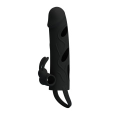 Насадка на член - Pretty Love Penis Sleeve With Ball Strap 5.5" Black